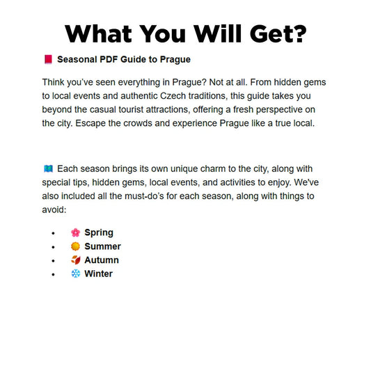 Prague By Season Guide