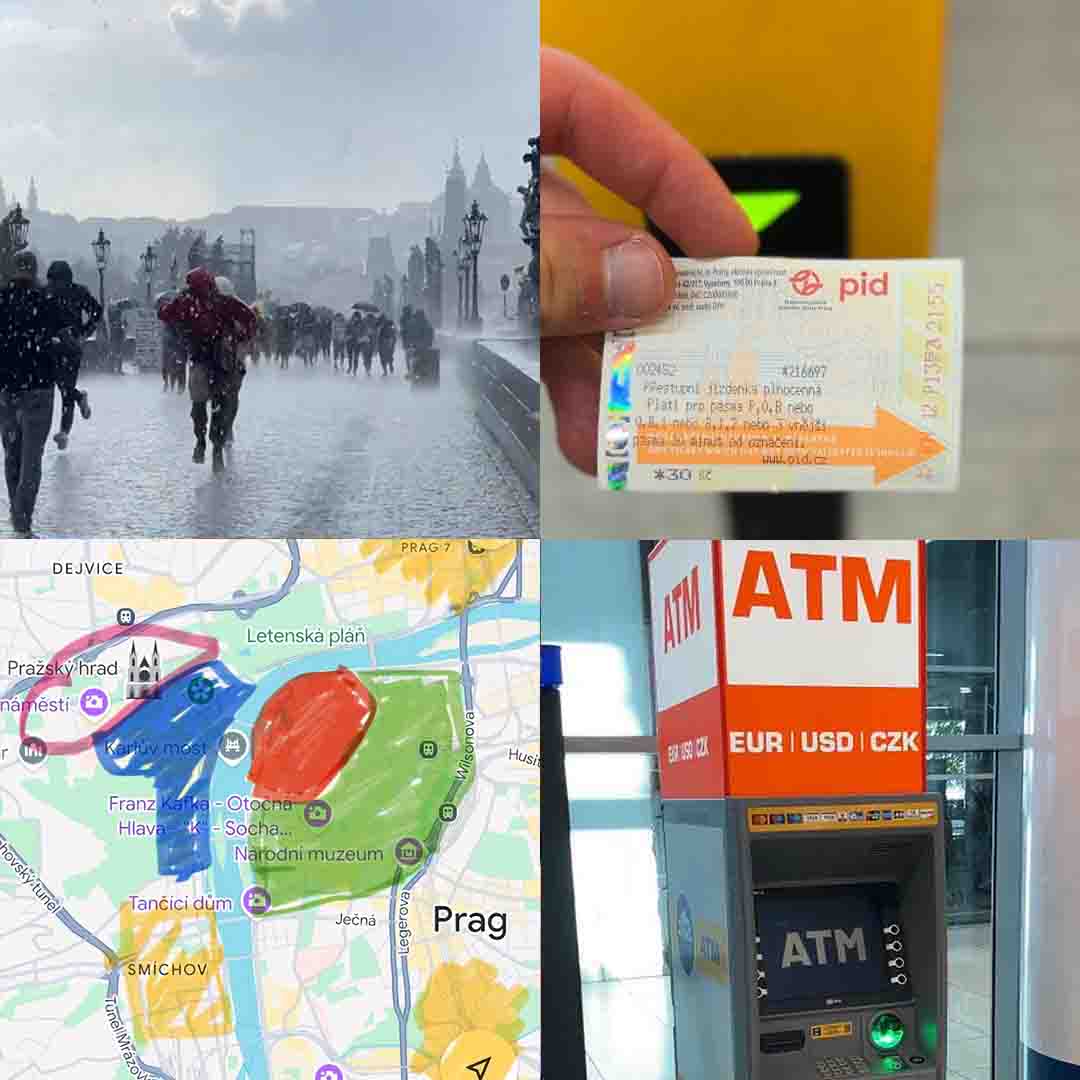 Common Prague tourist mistakes exchanging money at ATM, weather packing clothes, where to stay, hotel tips